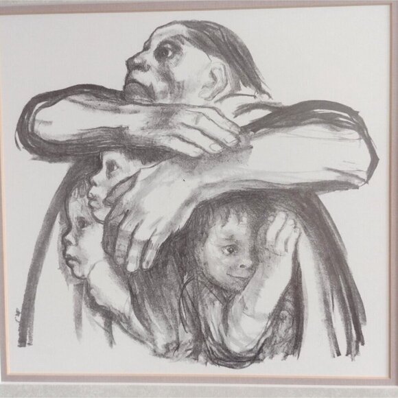 Kathe Kollwitz Framed Etching Print Seed For Sowing Should Not Be Ground 14 X 14 - Picture 2 of 11